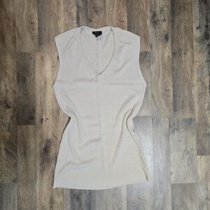 BCBGMaxAzria Cream Ribbed Tank Top